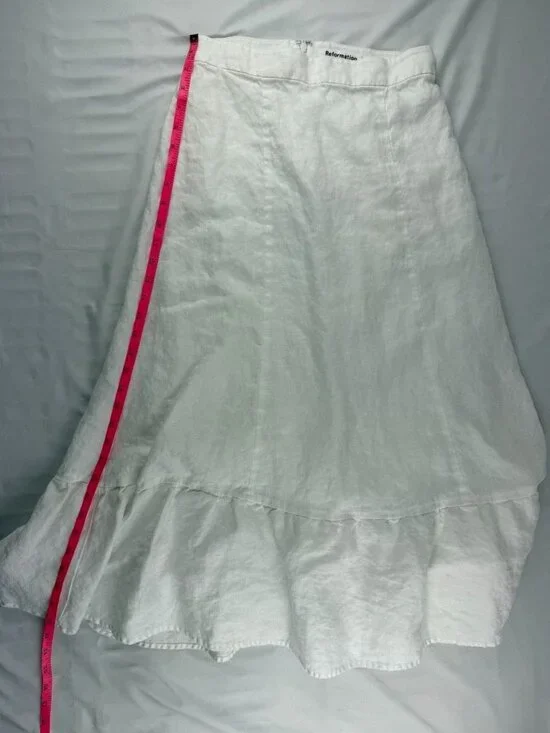 Reformation Yucca Linen Midi Skirt in White Size 4 - Picture 9 of 9